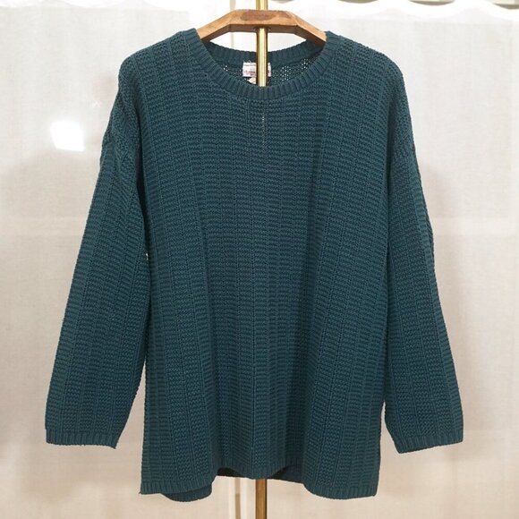 Vintage 90s Bobbi Brooks Teal Green Knit Sweater - Picture 2 of 5